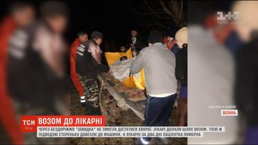 Возом до лікарні: на Волині через бездоріжжя швидка не могла дістатися до хворої