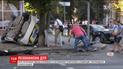 В Сумах авто патрульной полиции столкнулось с автомобилем и врезалось в пешеходов