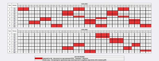 Графік відключення світла на Житомирщині 3 січня