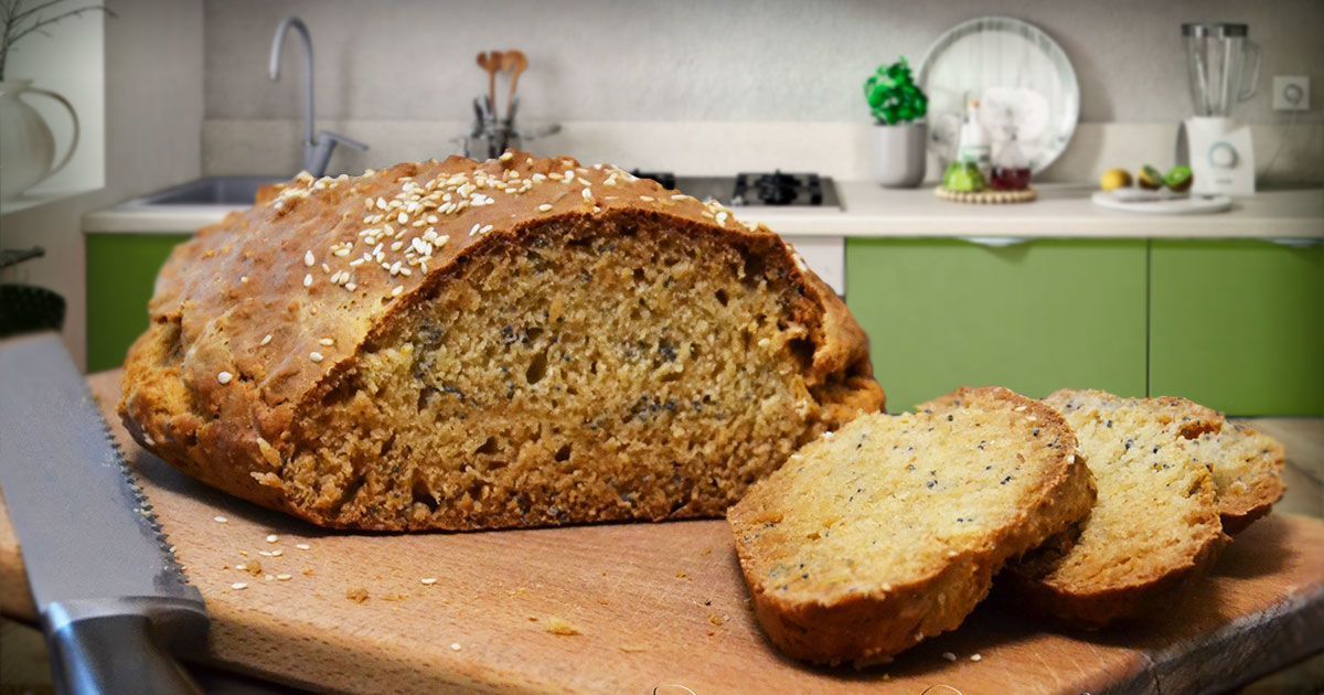 Бездріжджовий хліб з маком і кунжутом