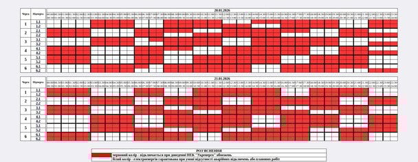 Графік відключення світла на Житомирщині 21 січня