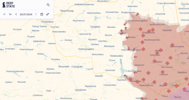 Покровское направление на карте / © t.me/DeepStateUA