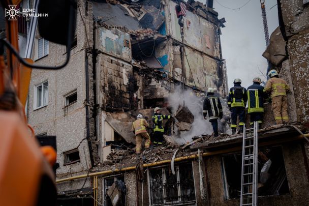 A destroyed house in Sumy, struck by a Russian drone on March 12. / Photo: State Emergency Service 