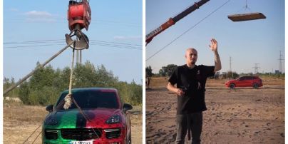 Відомий український блогер скинув на свій Porsche бетонну плиту і нарвався на хейт