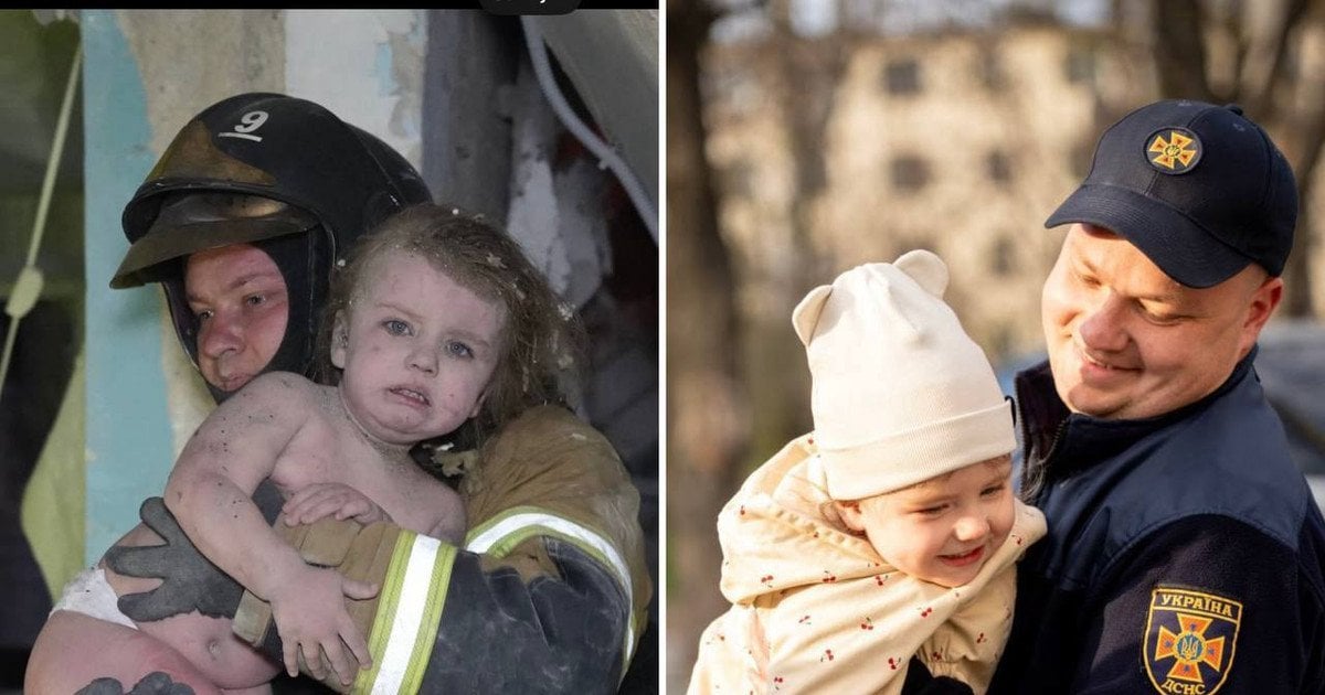 Рятувальники зустрілися із 2-річною дівчинкою, яку врятували після обстрілу в Одесі