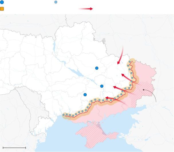 Карта можливого розміщення миротворців в Україні / © The Telegraph