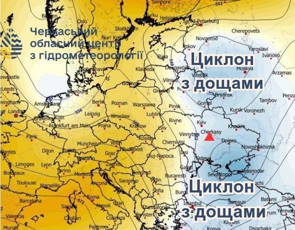 Метеорологічна карта / Джерело: Facebook Віталій Постригань