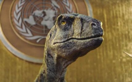 "Не погоджуйтеся на вимирання": у залі Генасамблеї ООН тиранозавр вийшов на трибуну