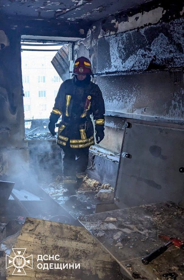 Зранку 20 січня російська армія вдарила по Одеській області.  / © ГУ ДСНС в Одеській області