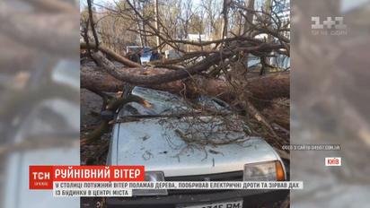 У столиці величезний дах впав та потрощив припарковані авто