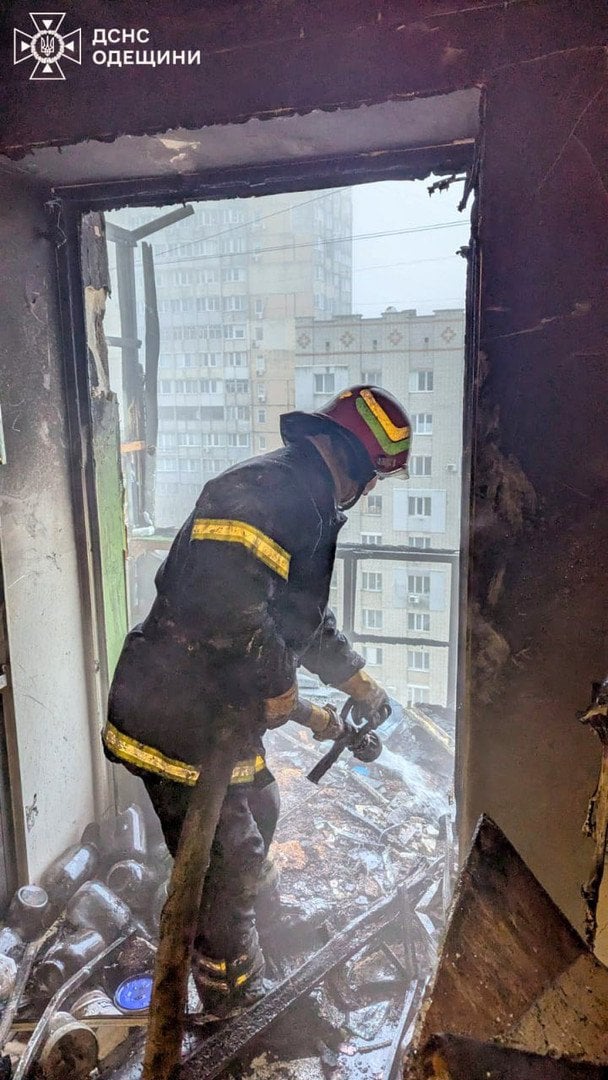 Зранку 20 січня російська армія вдарила по Одеській області.  / © ГУ ДСНС в Одеській області