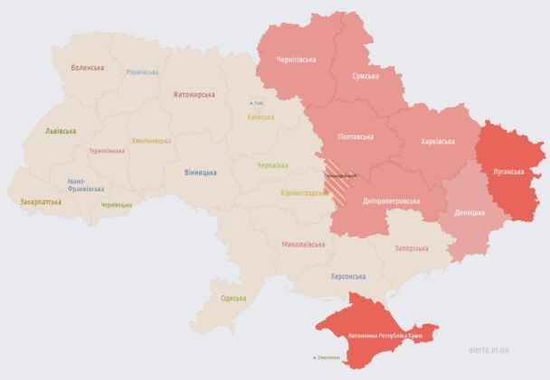 Карта воздушной тревоги 7 мая