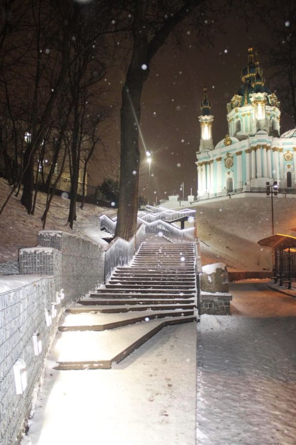 Первый снег в Киеве/Фото: Twitter