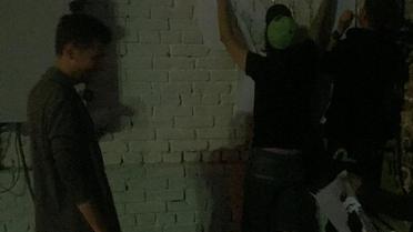 Малювання графіті Бенксі у Києві_5 / © Facebook/Yabloko ideas studio