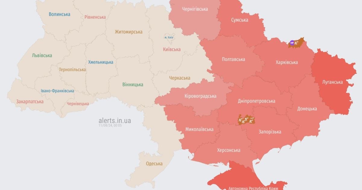 В ряде украинских регионов объявлена воздушная тревога