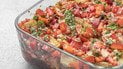 Салат из запеченных баклажанов и перцев