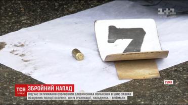 В Сумах полиция ввела план перехвата и разыскивает сообщников вооруженного грабителя банкомата