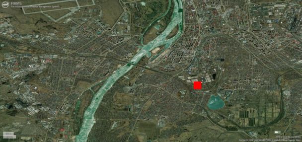 Пожар на Омском танковом заводе обозначен красным пикселем