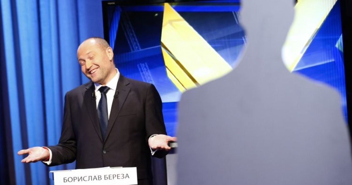 Кандидат у мери Києва Борислав Береза під час дебатів кандидатів, що вийшли у другий тур виборів мера Києва. Його головний конкурент, мер Києва Віталій Кличко, на дебати не прийшов. / © УНІАН