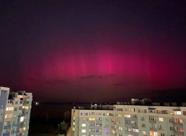 Северное сияние в Украине, Черкассы/Фото: Xysmila Smila