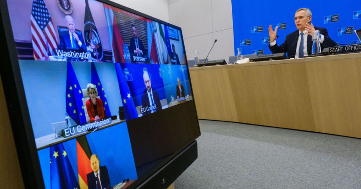 Лидеры США, стран Европы, НАТО и евроинституций собрались, чтобы обсудить ситуацию безопасности из-за агрессии РФ
