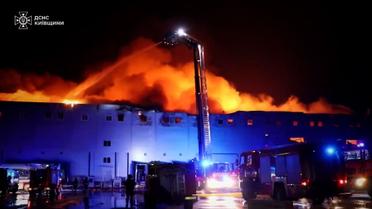 Через атаку на Київщині виникла масштабна пожежа  