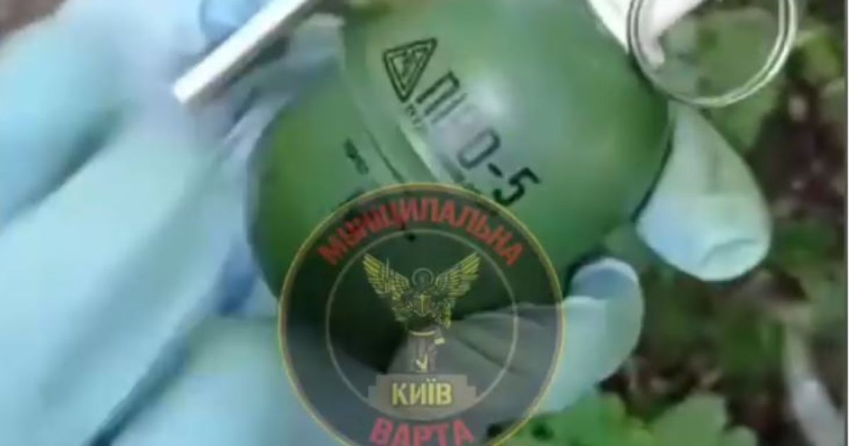 В парку столиці виявили "розтяжку" з не бойовою гранатою