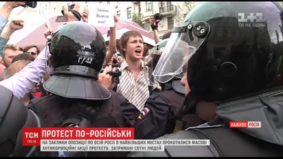 Майже півтори тисячі активістів затримали під час антикорупційних мітингів у День Росії