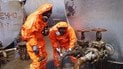 Фахівці хімічного захисту ДСНС на місці витоку хімічної речовини