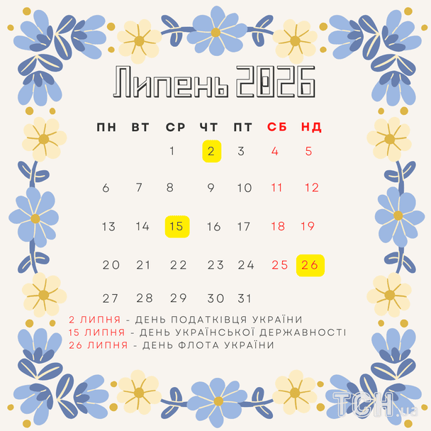 Свята в липні 2026 року / © ТСН