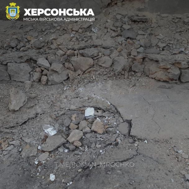 Shelling of Kherson. Photo: Head of the Kherson City Military Administration
