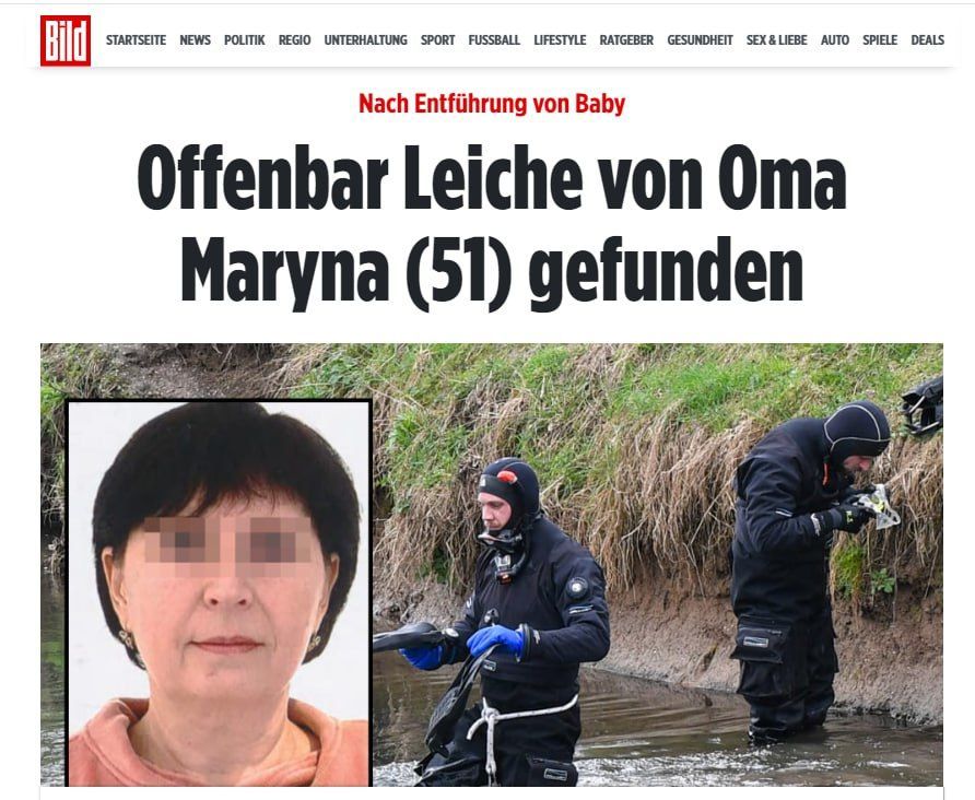 Українку Марину Стеценко знайшли мертвою в озері / Скриншот з сайту Bild / © 