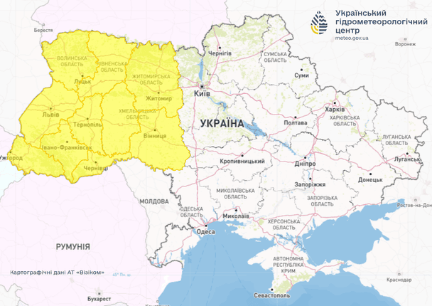 Ненастье в Украине 22 июля. / © Укргидрометцентр