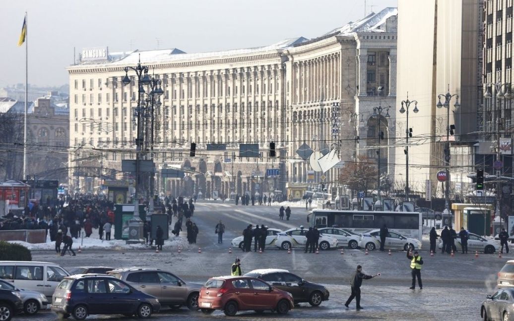 Перекрыты улицы в центре Киева / © УНИАН