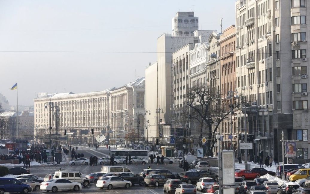 Перекрыты улицы в центре Киева / © УНИАН