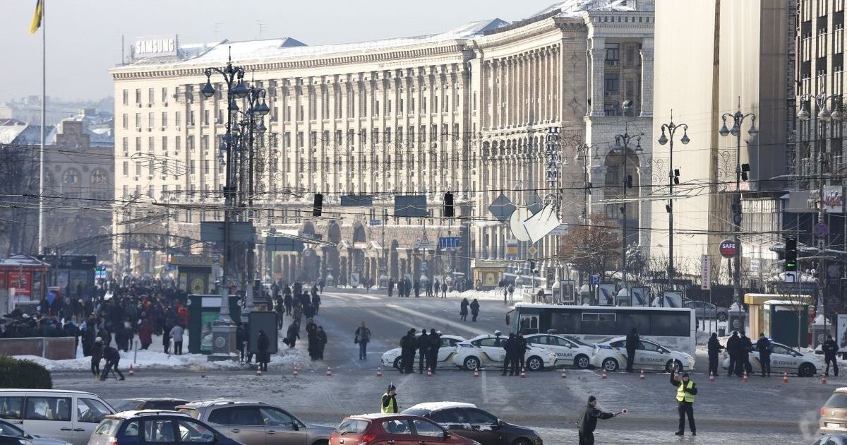Перекрыты улицы в центре Киева / © УНИАН