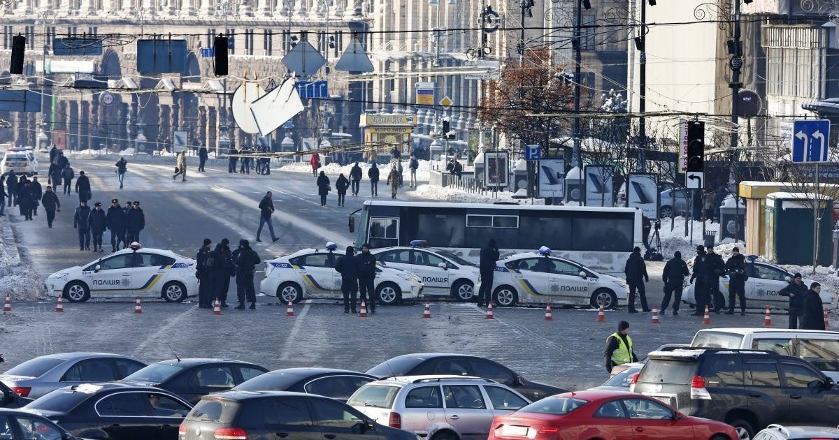 Перекрыты улицы в центре Киева / © УНИАН