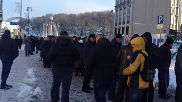 Організована колона мітингувальників / © facebook/Андрій Дзиндзя