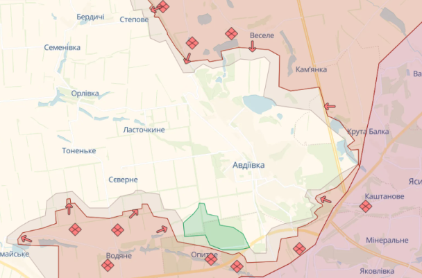 Avdiivka sulla mappa / © Deepstatemap