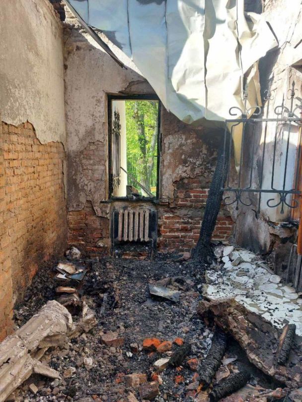 Знищений музей Григорія Сковороди / © Фото голови Харківської обласної державної адміністрації Олега Синєгубова