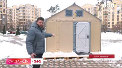 В Буче жители установили модульный дом, который планируют использовать как пункт обогрева.