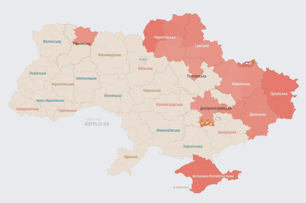 Росія атакує Україну ударними БпЛА: напрямок руху