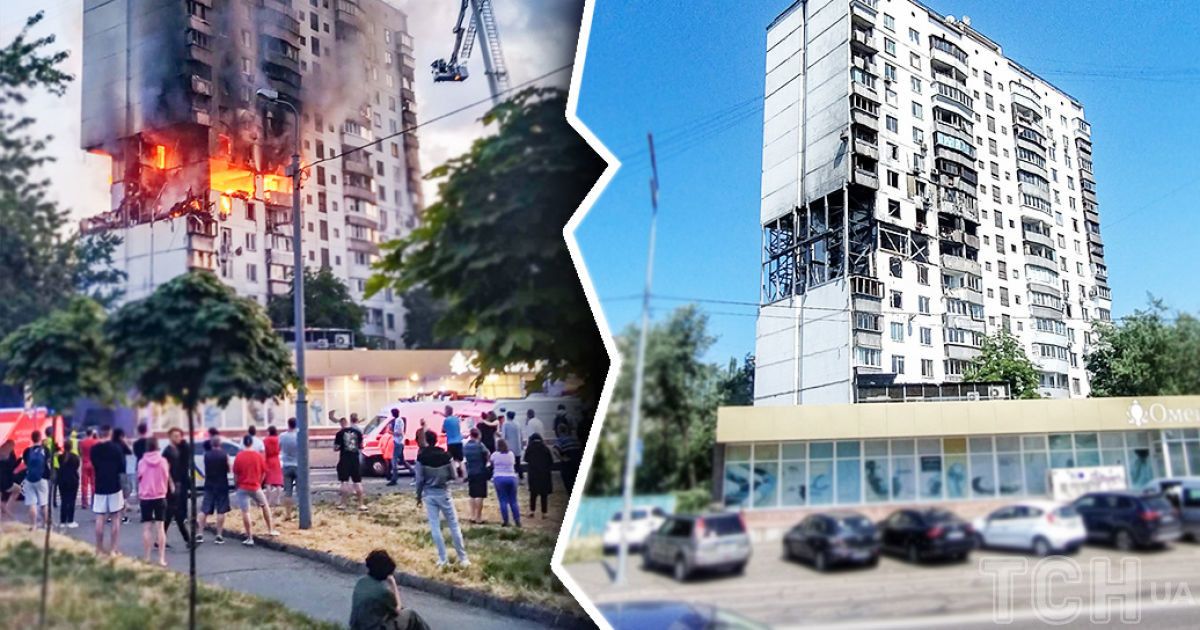 Будинок на вулиці Малишка в Києві, який рік тому постраждав від вибуху газу / Колаж: ТСН.ua
