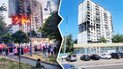 Дом на улице Малышко в Киеве, который год назад пострадал от взрыва газа / коллаж ТСН.ua