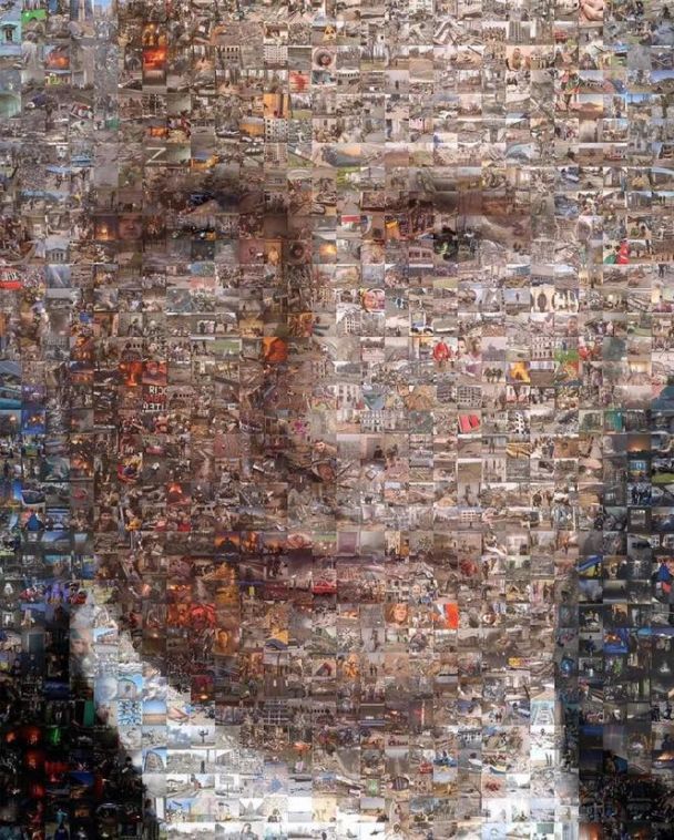 Фотограф составил портрет убийцы-Путина из 1,5 тысяч снимков войны в Украине