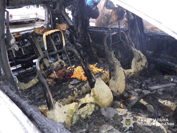 Спалене авто / © Поліція Києва