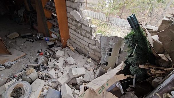 Shelling of Chornobayivka on November 23 / Photo: Telegram / Andriy Yermak