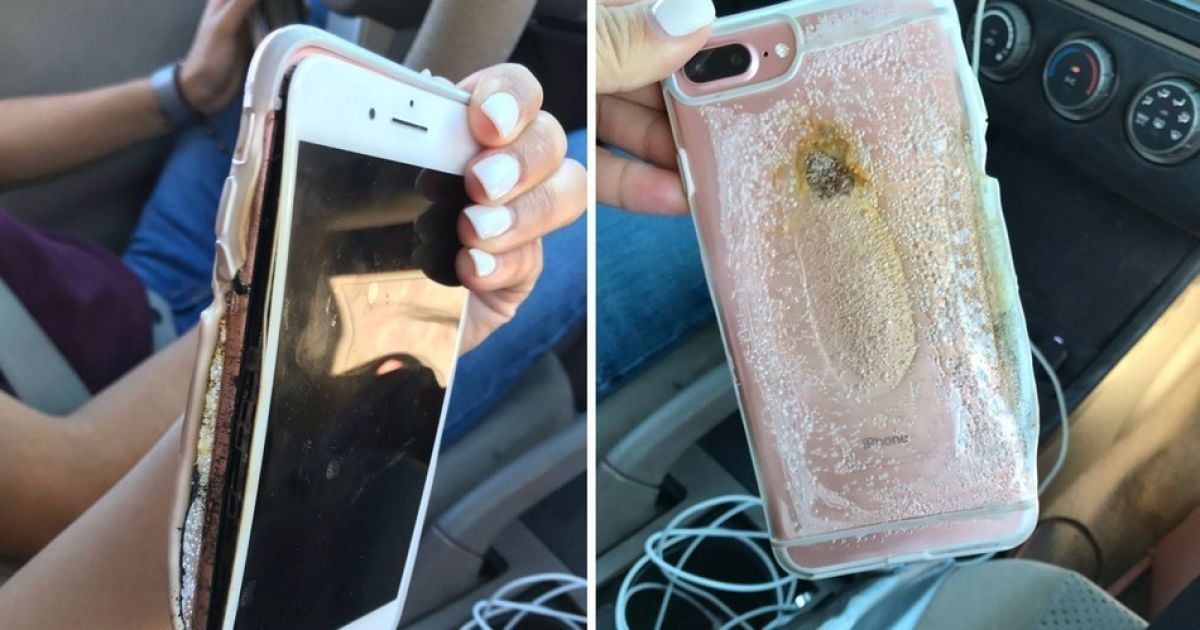 В США у девушки взорвался iPhone 7 Plus и начал плавиться