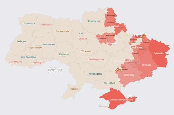 Росія атакує Україну БпЛА: напрямок руху цілей