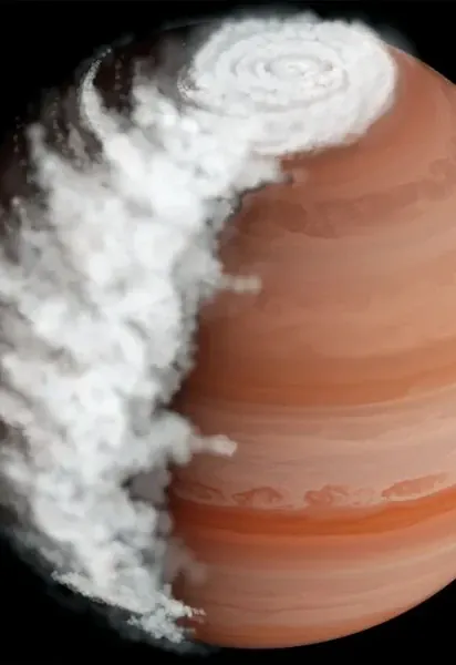 Художественное изображение WASP-94A b. Фото: Ханна Роббинс/Университет Джонса Хопкинса